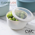 COOK WITH COLOR Prep Bowls with Lids- Wide and Deep Nesting Plastic Small Mixing Bowl Set with Lids, 12 Piece Set - Deep Bowls, Teal and Pink