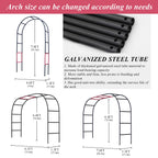 Thickened Tube Garden Arch Trellis - Metal Garden Arbor for Climbing Plants