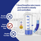 Breathing Exercise Device for Lungs, Lung Exerciser Device – 5000ml Volumetric Deep Breathing Trainer with Flow Rate Indicator for Respiratory Health & Recovery