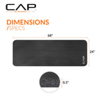 CAP 1/2" Thick Yoga Mat, Exercise & Workout Mat with Strap, Black