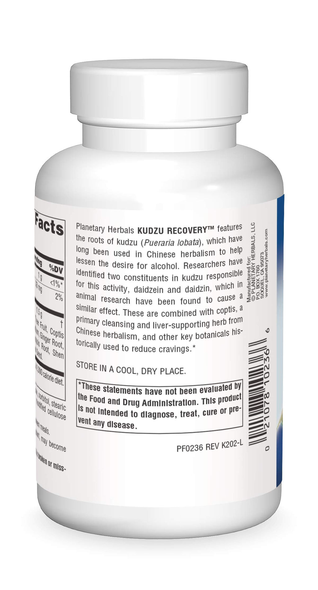 Planetary Herbals Kudzu Recovery 750 mg Anti-Alcohol and Liver Support - 120 Tablet