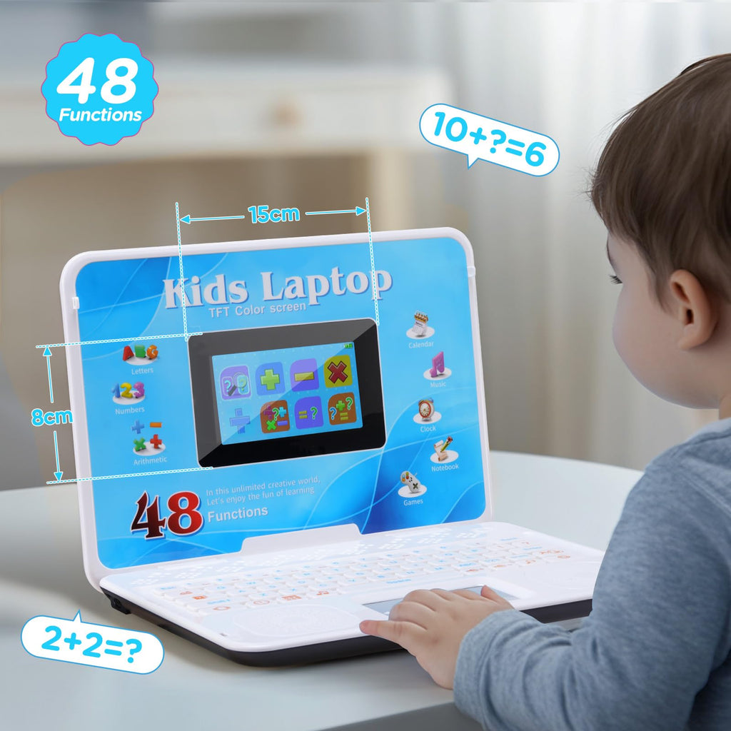 Kids Laptop, Color Screen Educational Laptop with 48 Learning Modes, Laptop for Kids Ages 5+