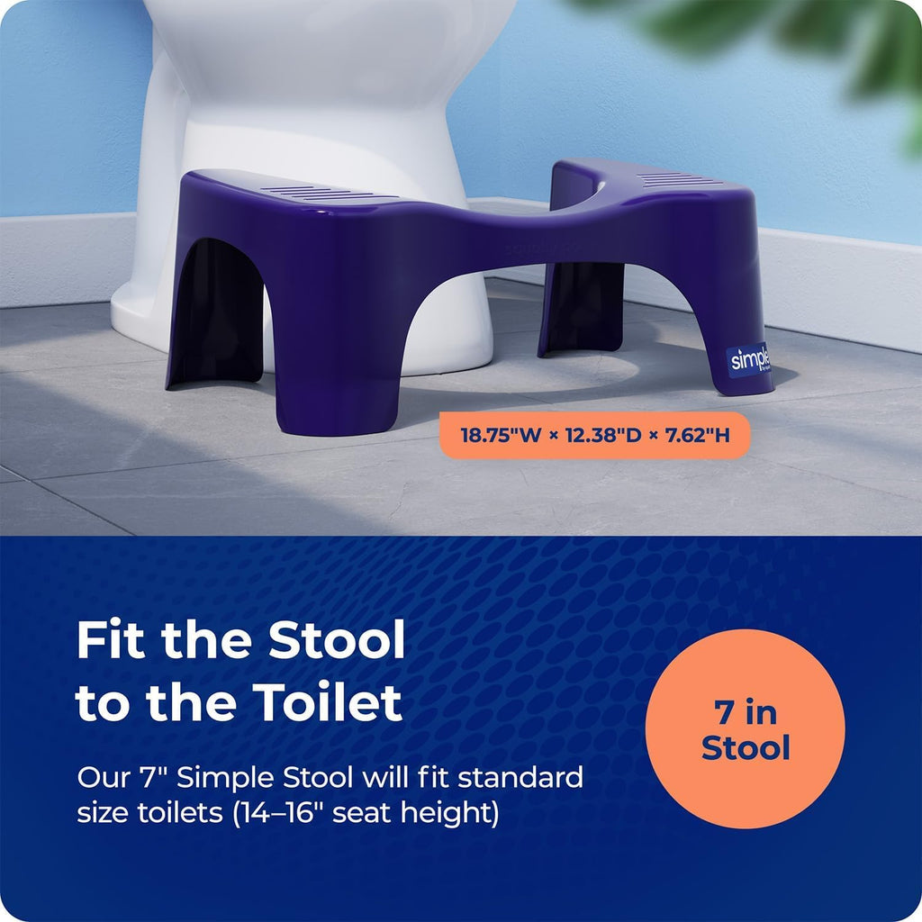 Squatty Potty Simple Bathroom Toilet Stool, Deep Purple 7", Ergonomic Stool – Posture-Enhancing Bathroom Footrest for Improved Digestion & Constipation Relief
