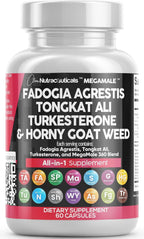 Clean Nutraceuticals Fadogia Agrestis Tongkat Ali Turkesterone Supplement with Horny Goat Weed, Saw Palmetto, Maca Root, Siberian Ginseng, Tribulus Terrestris, Fenugreek, Wild Yam - 60 Count