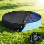 QH.HOME[2026 Upgraded Windproof] 63-64 inch Kiddie Pool Cover Round, Collapsible Dog Pool Cover with Super Windproof Ratchet Design, Odorless Waterproof Fabric Material and - Only Cover