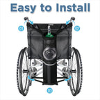 ZHEEYI Oxygen Cylinder Bag for Wheelchairs with Buckles, Fits Any Wheelchair, Black (Fits Most Oxygen cylinders)