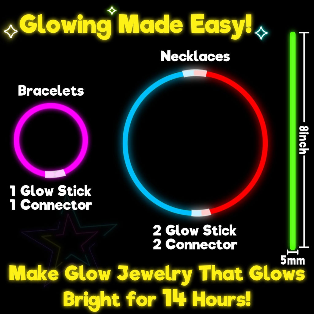 500 Pack Glow Sticks Bulk Party Pack Bright Glow in the Dark Party Supplies