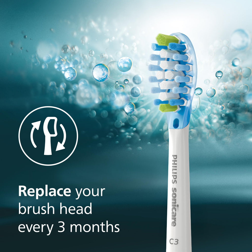 Philips Sonicare C3 Two-in-One - Genuine Replacement Electric Toothbrush Heads, White, 2 Pack, HX9042/65