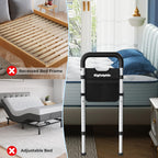 BigDolphin Bed Rails for Elderly Adults - ASTM Approved, 350 LBS Capacity, Tool-Free Assembly, Non-Slip Ergonomic Handle with Storage Pocket, Safe Bed Rails for Seniors