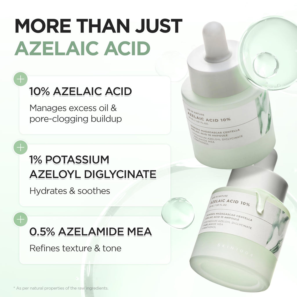 SKIN1004 Azelaic Acid 10% Ampoule, Korean Facial Centella Serum,1.01 fl.oz