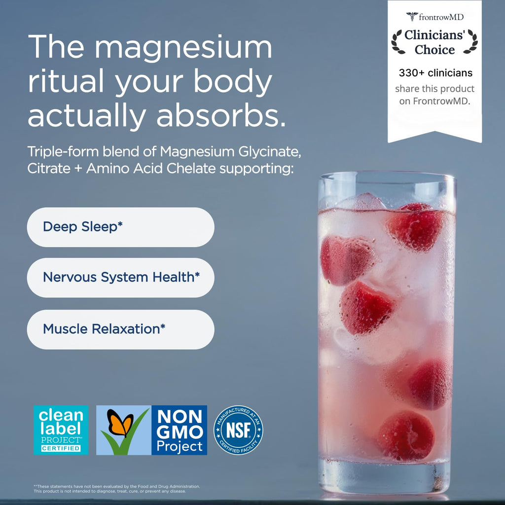 JSHealth Magnesium Powder for Sleep. 400mg Triple-Form Glycinate, Citrate, Amino Acid Chelate. Raspberry Lemonade. By Nutritionist Jessica Sepel (30 Servings) - Raspberry Lemonade