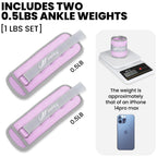 Ankle Weights, Wrist Leg Arm Weights for Women Men Kids Child with Adjustable Straps,A Pair of 1LBS(0.5LB Each Weight) Strength Training Weighted for Jogging, Running, Walking, Fitness, Light Purple