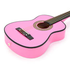 MasterPlay Kids Guitar, 30” Beginner Classical Wood Guitar For Learners, With starter kit, Bag, Strap, Tuner, Pick, Extra String, Cleaning cloth, Christmas, Birthday Gift for Girls Ages 5-12, Pink