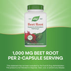 Nature's Way Beet Root Capsules, Supports Antioxidant Pathways*, Helps Neutralize Free Radicals*, 1000 mg per 2-Capsule Serving, Vegan, 320 Count (Packaging May Vary)