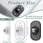 Honoson 48 Pcs Self Adhesive Caster Wheels Appliance Rollers Appliance Sliders for Kitchen 360° Swivel Universal Wheel Mini Small Kitchen (Clear Black White with 1 Steel Ball Style)