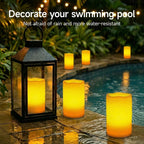 Homemory 6" x 9" Extra Large Outdoor Waterproof Candle with Auto 6-Hour Timer, No Remote, Ivory Plastic Made, Long Last for Half A Year