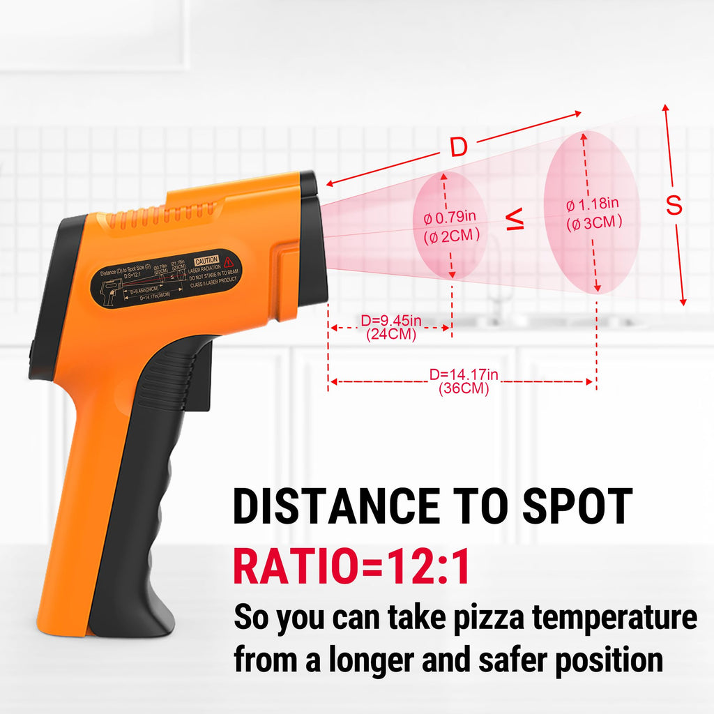 TempPro Temperature Gun, Infrared Thermometer Gun with Laser, Laser Thermometer Gun -58-1022 ℉, Meat Thermometer Digital with Super Long Probe, Food Thermometer for Cooking(Previously ThermoPro)