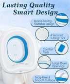 xemieau Sitz Bath, Sitz Bath for Toilet Seat, Postpartum and Hemorrhoids Care Kit - Yoni Steam Seat - Foldable Portable Basin soak - Universal Fit for Standard Toilets