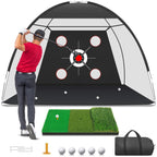Zensouds Golf Net, 10x7FT with Golf Practice Mat