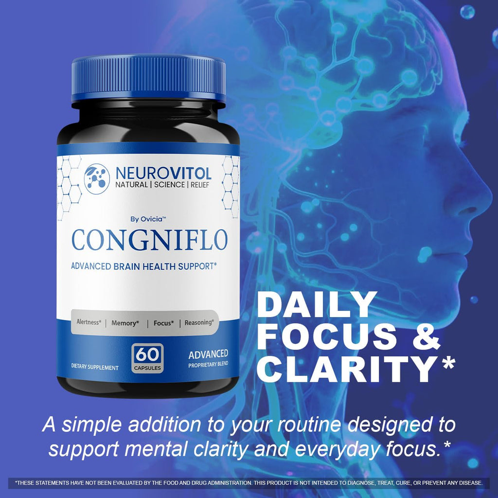 (2 Pack) NeuroVitol Cogniflo Capsules - Official NeuroVitolCogniflo Advanced Formula with All Natural Ingredients, Premium Pills for Wellness & Overall Brain Health Support, 120 Capsules for 2 Months