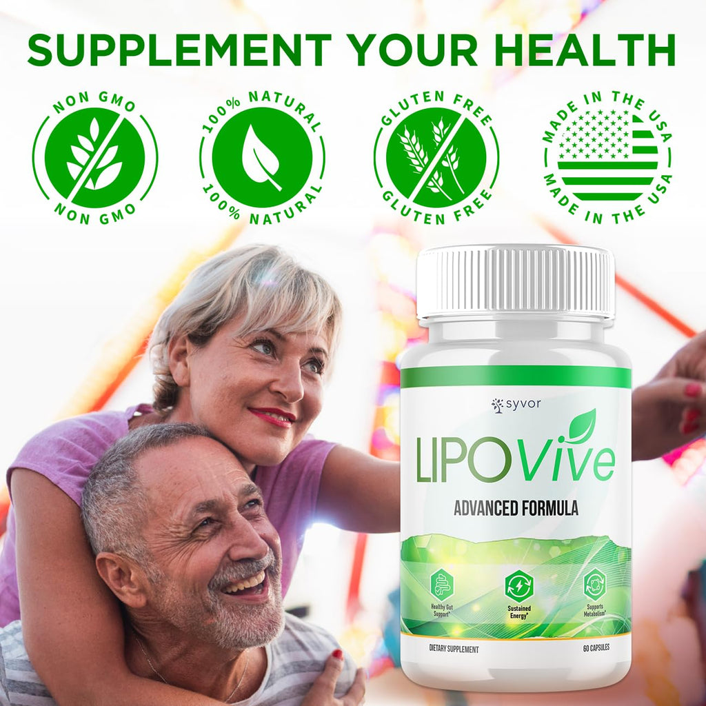 (2 Pack) Lipovive Capsules, Official Lipovive Pills with All Natural Ingredients, Advanced Formula Lipovivé Health & Active Lifestyle Support Pills Max Strength Vitamin for Women & Men (120 Capsules)