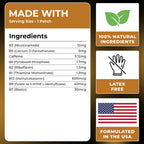 Energy Patches with B12-9-in-1 Biotin, Thiamine & B-Vitamin Complex + Natural Caffeine for Women & Men - Energy & Focus - 60 Day Supply