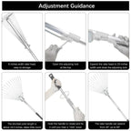 Buyplus Adjustable Garden Leaf Rake - 24 to 63 Inch Telescopic Metal Expandable Folding Leaves Rake, Metal Rakes for Leaves, Yard Rakes for Lawn Yard, Flowers Beds, Sliver