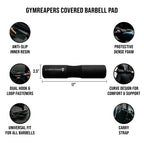 Gymreapers Barbell Squat Pad - Protective Bridge Pad For Hip Thrust, Squats, Lunges - Hip Support, Neck Protection For Bar (Black Covered)