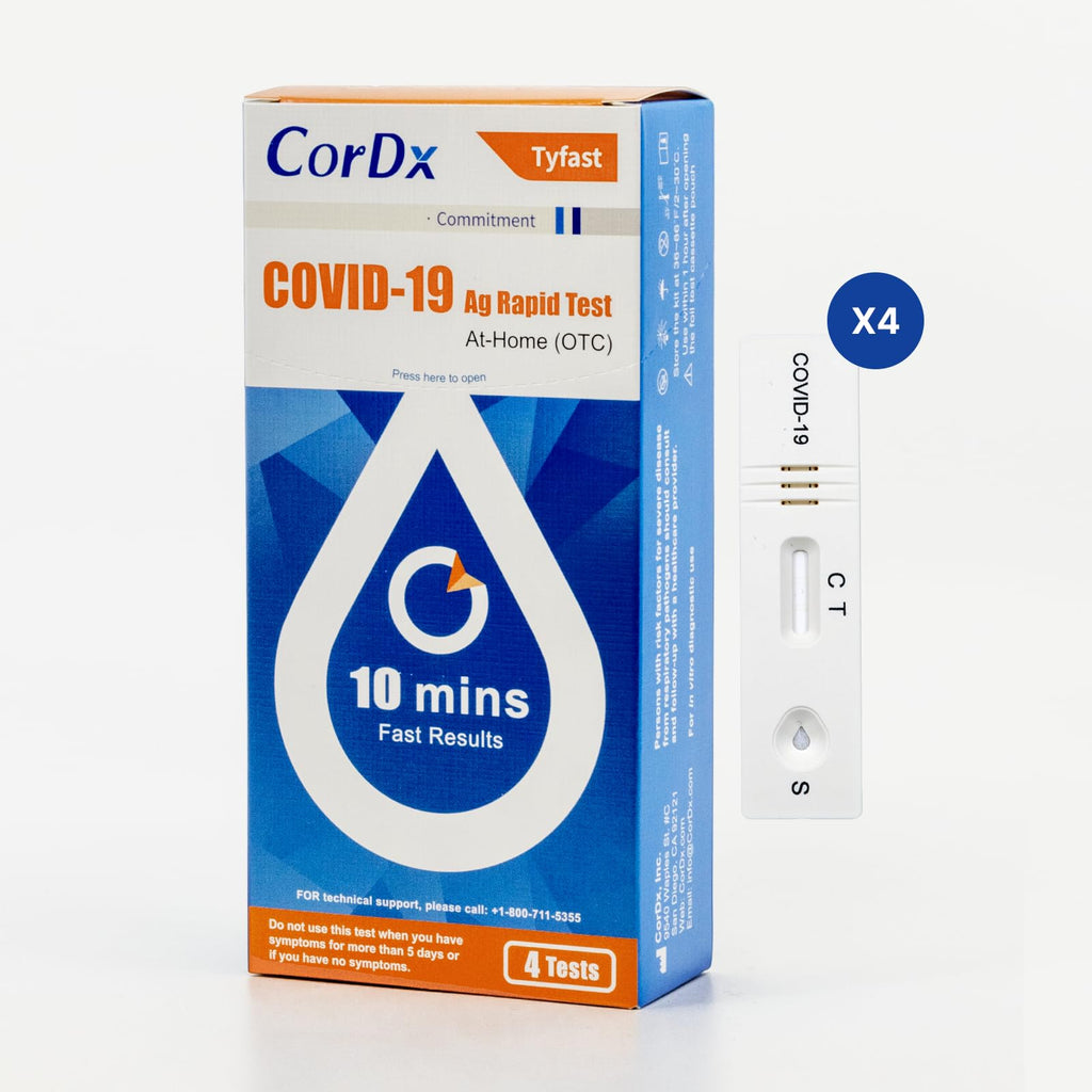 CorDx TyFast COVID-19 Rapid Antigen Test Kit, 10-Min Results, 4 Tests