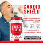 Cardio Shield Capsules - Official Cardio Shield Supplement Support Vitamin Pills, All Natural Cardio Shield Advanced Premium Formula Wellness & Overal Health Review, 60 Capsules for 1 Month