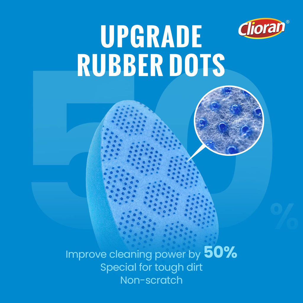 Clioran Leak Proof Dishwand Refills with Scrub Dots,Non Scratch Sponge Heads for Dish Wand,20% Thicker Heavy-Duty Scrubber Replacement,Fits Most Handles,Works with All Dish Soaps,Ideal for Kitchen