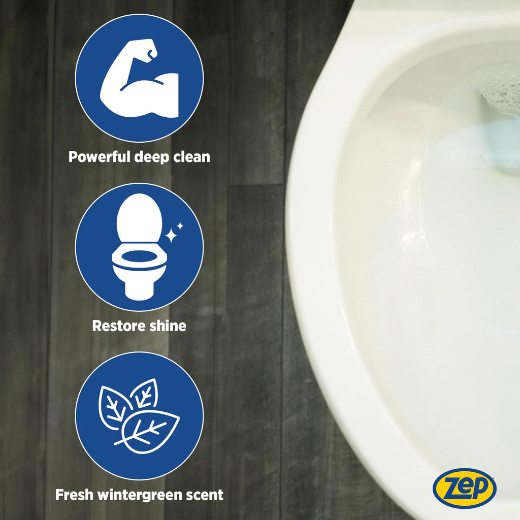 Zep Acidic Toilet Bowl Cleaner - 32 oz (Case of 4) - ZUATBC324 - Experience the Ultimate Cleaning Power with Our 2x Thicker Clinging Formula, Designed to Deliver a Professional-Quality Clean