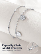 U7 Silver Anklets for Women Layered Gold Chain Anklet Lightweight