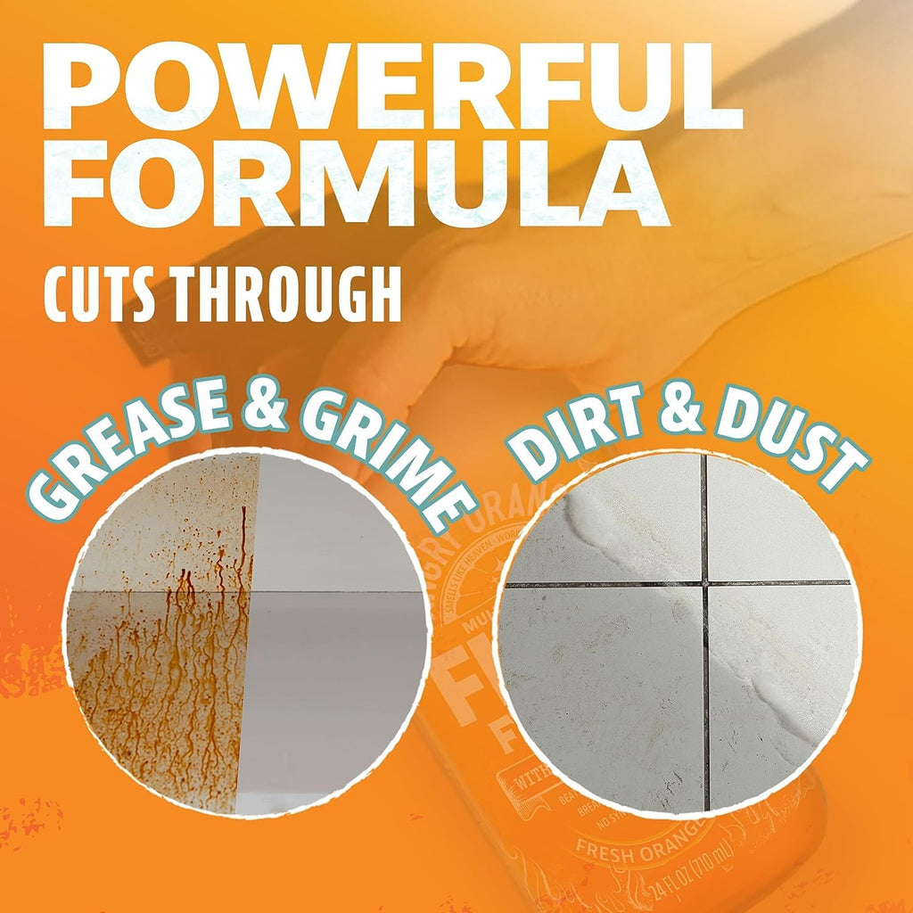 ANGRY ORANGE Citrus Multipurpose Cleaner Spray for Kitchen and Bathroom - 24 oz - Value 2 Pack