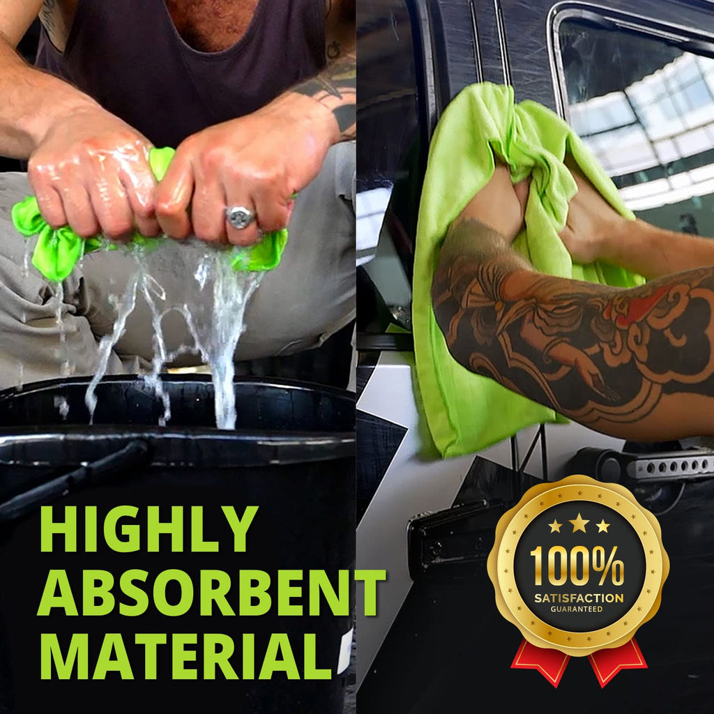 HELOMOR 6 Extra Large Microfiber Cleaning Cloths, 30"x18" Floor Towels for Squeegee Mop, Reusable Multi-Purpose Cleaning Rags for House, Kitchen, Car & Windows, Highly Absorbent, Lint-Free