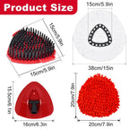 Hezane Mop Heads Replacement Compatible with O-Cedar EasyWring 1-Tank System, Includes 2 Microfiber + 2 Chenille Refills + 1 Scrub Brush + 1 Spin Mop Base for Hard Floor Cleaning