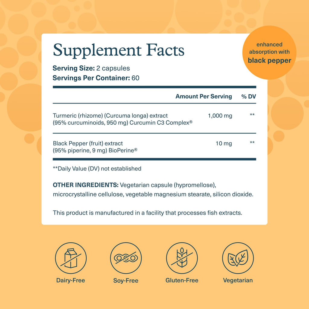 Youtheory Turmeric Extra Strength - 1,000 mg Turmeric Supplement - with 10 mg Black Pepper - Curcumin Joint Support* - Soy, Dairy & Gluten Free -120 Vegetarian Capsules