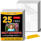 60 Pack Self Adhesive Laminating Sheets, 5.3 X 7.3 Inch, Clear Sticker Laminate Sheets Waterproof for Documents, Photos, No Machine Needed Heatless Durable