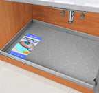 SIKADEER Waterproof Under Sink Mat 34" x 22", Silicone Mat Kitchen liner