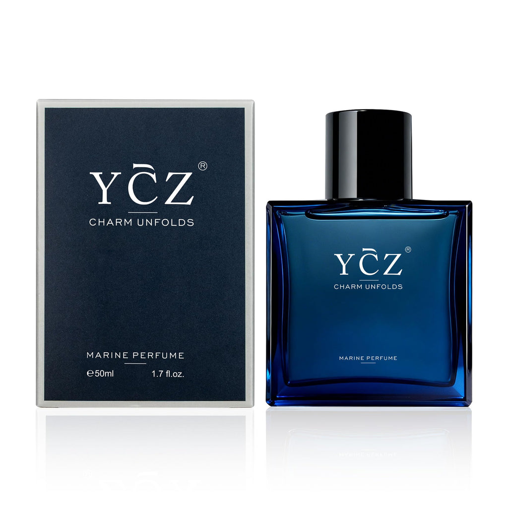 Ycz Charm Unfolds Marine Perfume for Men, 1.7 oz. Long Lasting Eau De Parfum Cologne For Men, Oriental Woody Fragrance - Ideal Special Occasions, Making it the Ideal gentlemen’s Gift