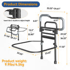 Bed Rails for Elderly Adults Safety, Foldable Bed Assist Rails for Seniors with Sensor Light & Storage Pocket, Adjustable Height, 180° One-Hand Folding Bed Side Rails Fit King Queen Full Twin
