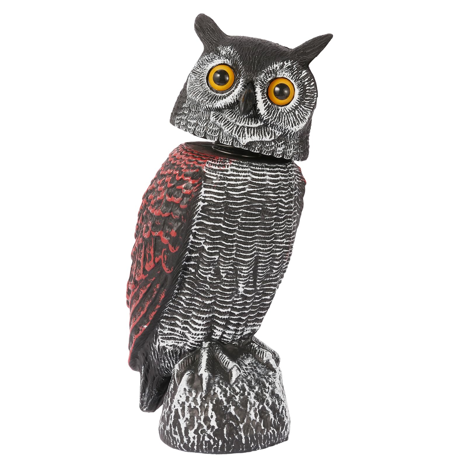 WonderField Fake Owl Decoys to Scare Birds Away-15.8 Inch, Rotating Head Sculptures, Nature Enemy Scarecrow Plastic Owl Statues, Bird Control and Pigeon Deterrent Outdoor for Outside, Patio, Yard