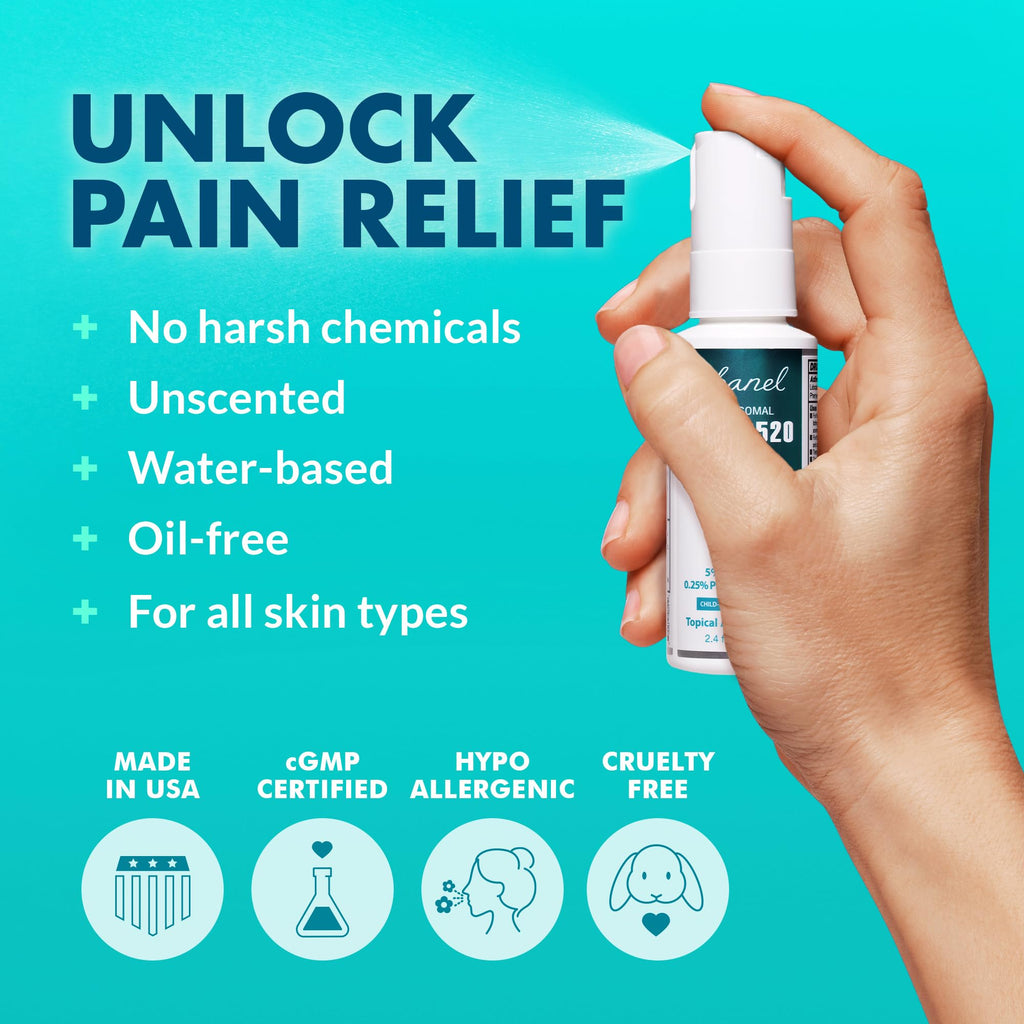 Ebanel 6-Pack 5% Lidocaine Spray Pain Relief Numb520 Burn Itch Relief Numbing Spray for Skin, Topical Anesthetic Postpartum Hemorrhoid Treatment with Phenylephrine for Local and Anorectal Uses