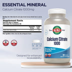 KAL Calcium Citrate 1000mg, Calcium Supplements for Women and Men, Bone Health, Teeth, Nervous, Muscular & Cardiovascular System Support, Gluten Free and Lab Verified, 60 Servings, 180 Tablets