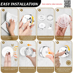 MOTAIPEAK Suction Cup Hooks for Shower,Removable Shower Towel Suction Hooks for Bathroom Wall,Kitchen,Glass,Mirror,Tile to Hang Robes,Loofah-Chrome(2-Pack)