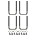 Square U Bolt with Hardware for Boat Trailer, Galvanized Steel, 3/8" Diameter x 1-5/8" x 3-3/8" for 1-1/2" Beam (4 Pack)