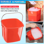 Zhehao 6 Pcs 3 Quart Small Sanitizer Cleaning Bucket, Red