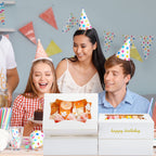 TOMNK 50pcs Cookie Boxes with 2 Style Window, 8x6x2.5in White Bakery Boxes