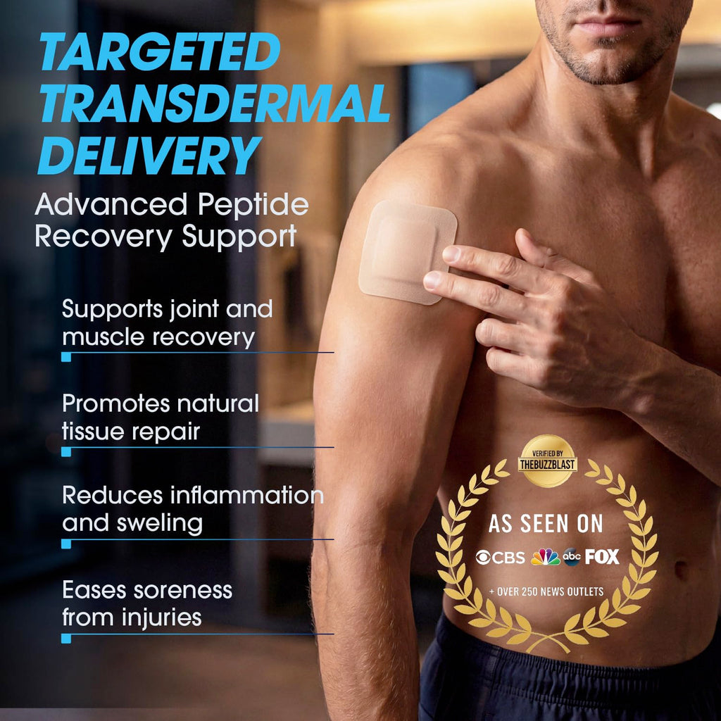 Peptide Recovery Patch - Transdermal Wellness Patch for Muscle & Joint Recovery - Wearable Fitness Recovery Support (20 Pack)