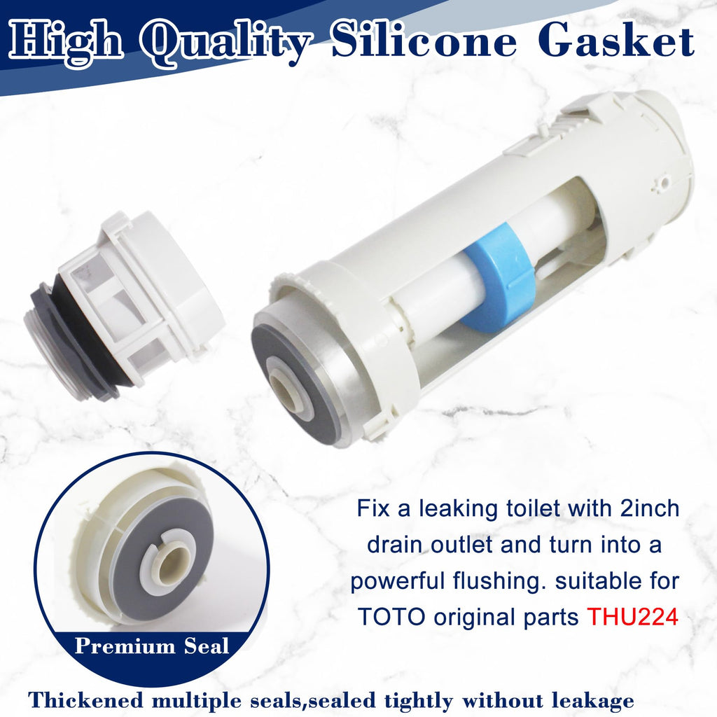 Toilet Flush Valves, THU224 2-Inch Dual Flush Valve Replacement with Mounting Nut for Two Piece Toilets Compatible with TOTO Aquia Toilet Tank ST412M